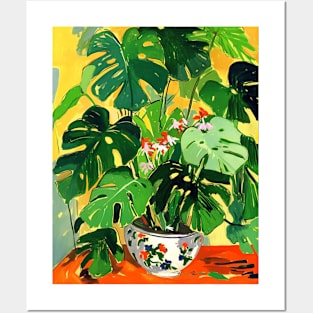 Monstera Plants Boho Summer Posters and Art